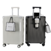 Unisex Spinner Suitcase on Wheels ABS PC Travel Luggage with USB Charger Cup Holder TSA Lock