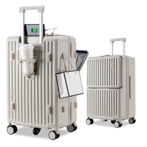 Large Capacity Wide Trolley Suitcase with Silent Swivel Wheels Sturdy and Durable Multi-functional Luggage Case