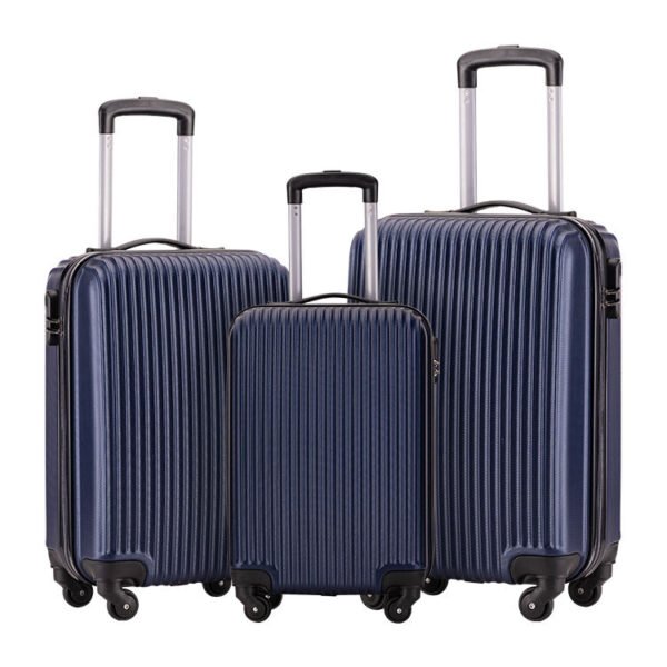ABS Cabin Trolley Blue Luggage for Traveling Bags 3 Pic Suitcase Sets