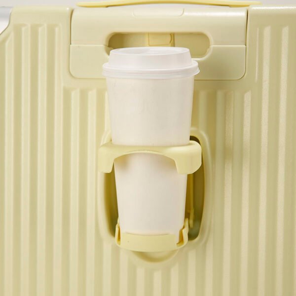 Unisex Spinner Suitcase on Wheels ABS PC Travel Luggage with USB Charger Cup Holder TSA Lock