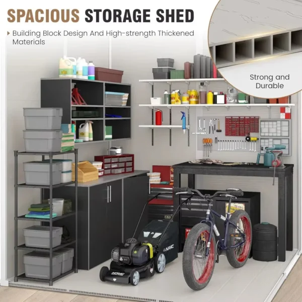 Spacious 6×6 FT Resin Outdoor Storage Shed with Floor