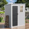 Compact 5×3 FT Waterproof Resin Storage Shed with Floor