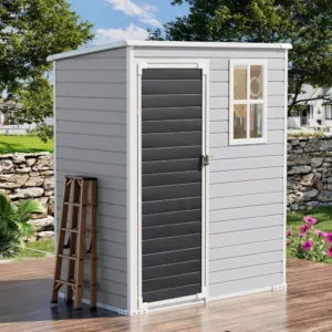 Compact 5×3 FT Waterproof Resin Storage Shed with Floor