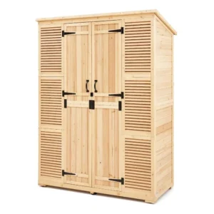 58×78 Inch Waterproof Cedar Wood Outdoor Storage Shed