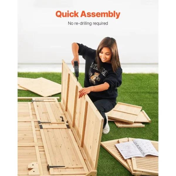 58×78 Inch Waterproof Cedar Wood Outdoor Storage Shed
